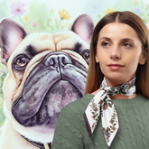 French Bulldog Silk Twill Scarf